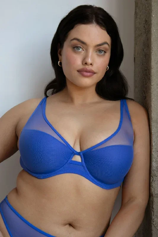 Mesh Plunge Bra
 | Dazzling Blue