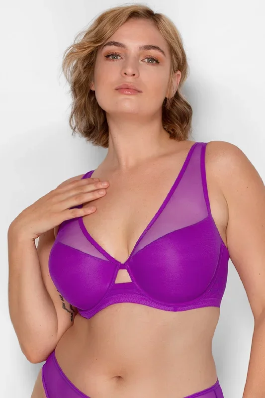 Mesh Plunge Bra | Fierce Violet Mesh