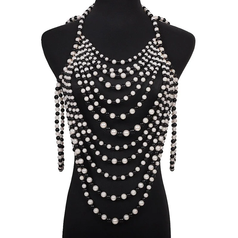 Multilayer Pearl Body Chain