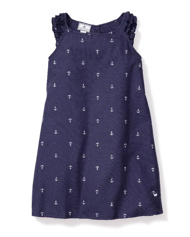 Girl's Amelie Nightgown in Portsmouth Anchors