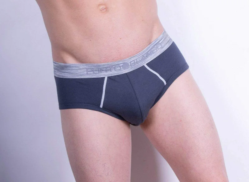 MEDIUM Punto Blanco Brief Sporty Slip Cotton Comfy Slip Charcoal 3420 21