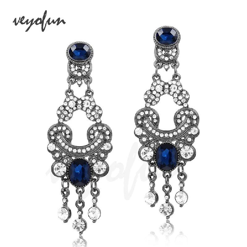 Rhinestone Vintage Chandelier Earrings