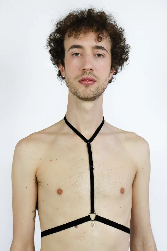 RIVER Black Harness With Crystal