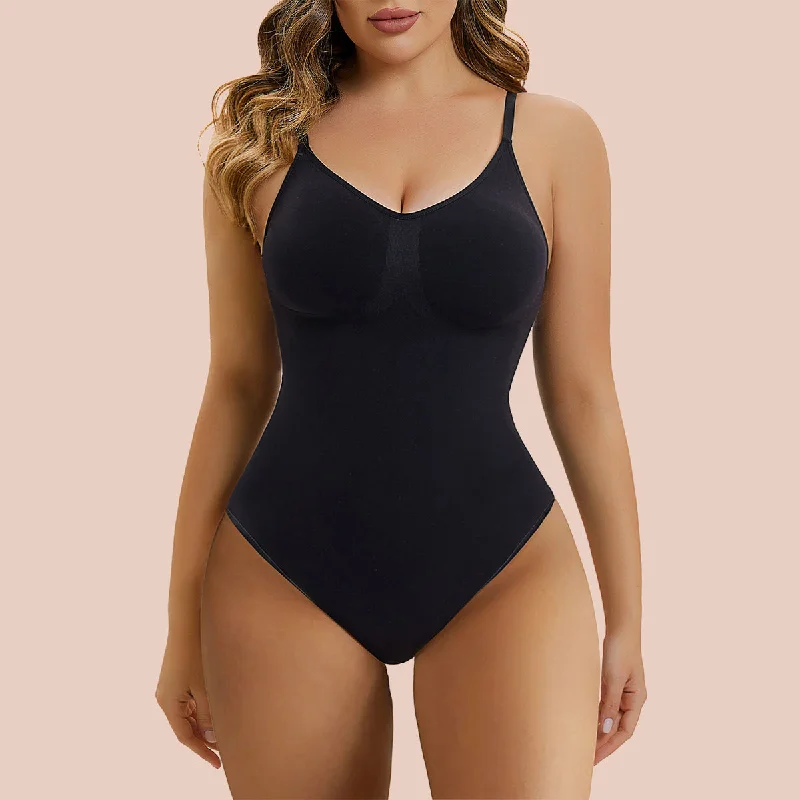 SHAPERX Low Back Tummy Control Thong Bodysuit Seamless Sculpting Body Shaper