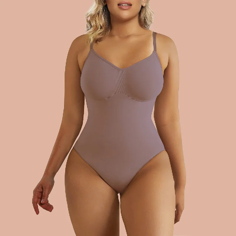 SHAPERX Tummy Control Shapewear Adjustable Straps Seamless Thong Body Shaper