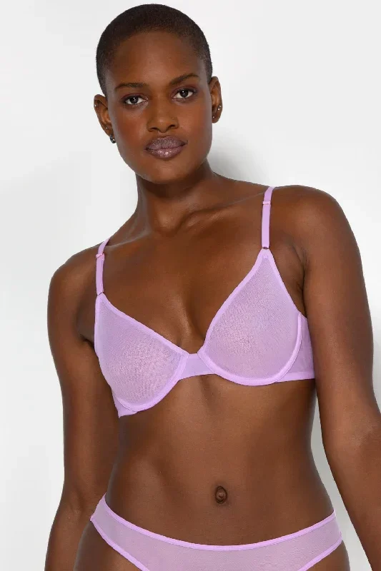 Sheer Mesh Demi Underwire Bra | Stellar Orchid