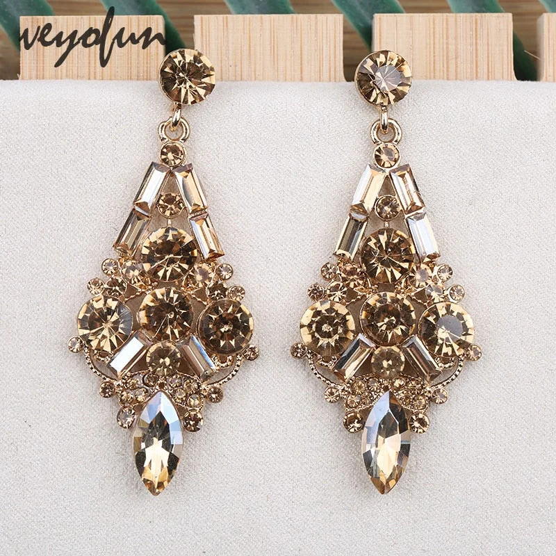 Vintage Rhinestone Drop Earrings