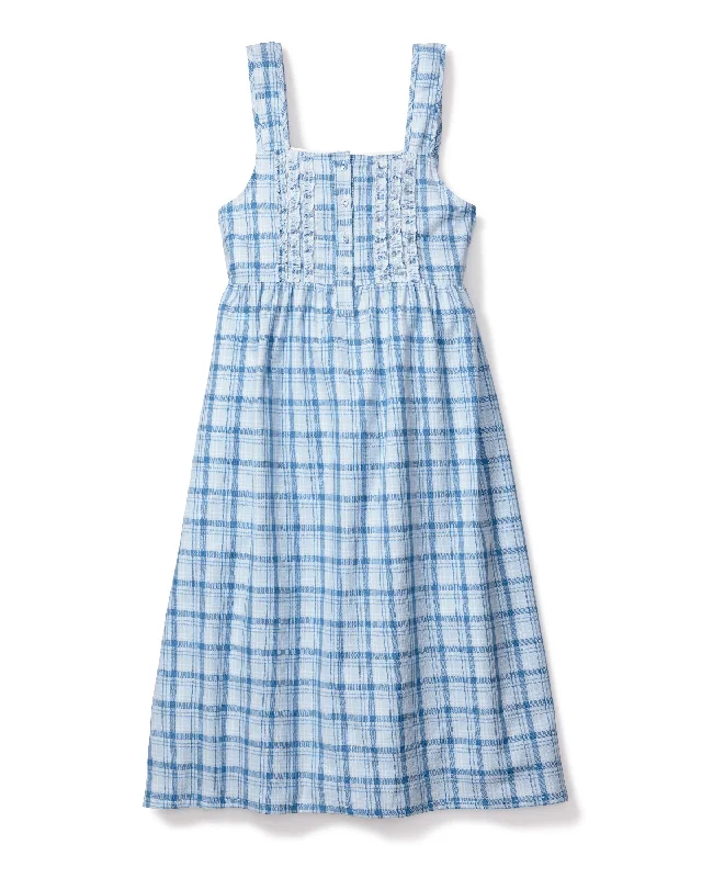 Women's Twill Charlotte Nightgown in Seafarer Tartan